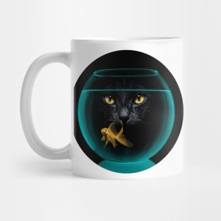 Black Cat & Goldfish Mug